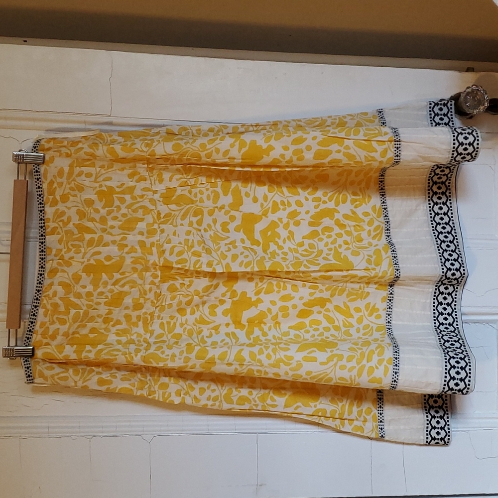 Yellow print Skirt XL